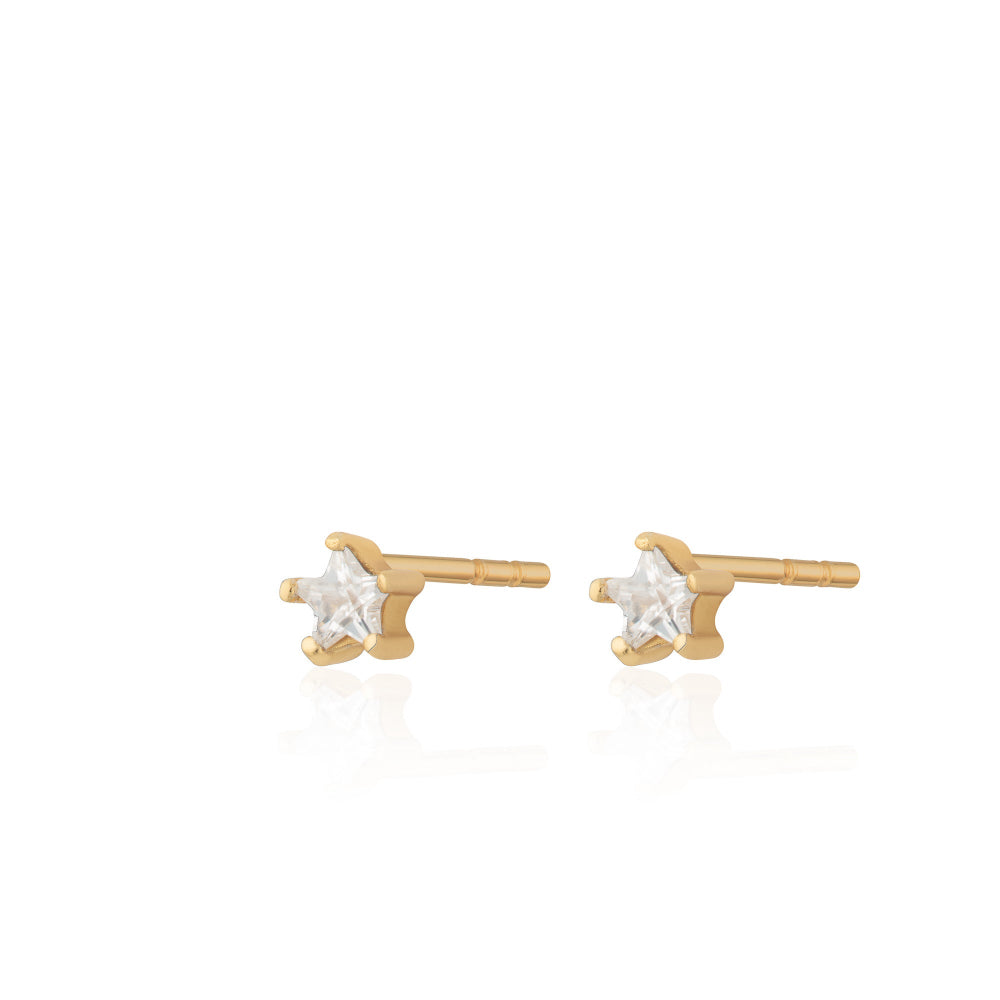 Scream Pretty Gold and Silver Teeny Sparkling Star Stud Earrings image