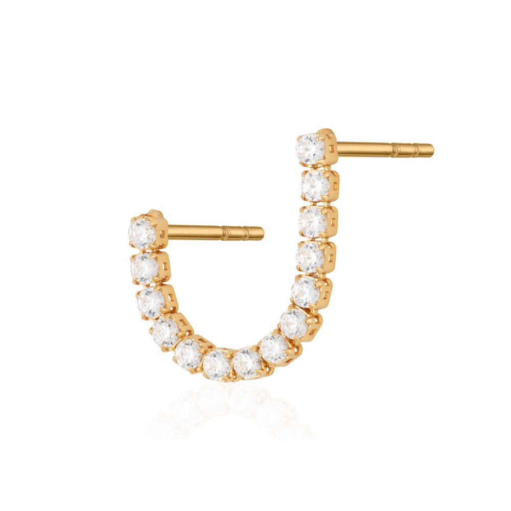Scream Pretty Gold and Silver Tennis Chain Double Stud Single Earrings image