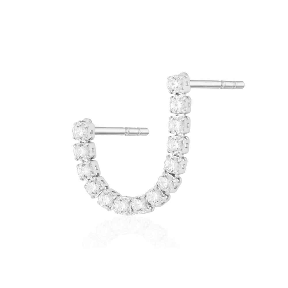 Scream Pretty Gold and Silver Tennis Chain Double Stud Single Earrings image 1