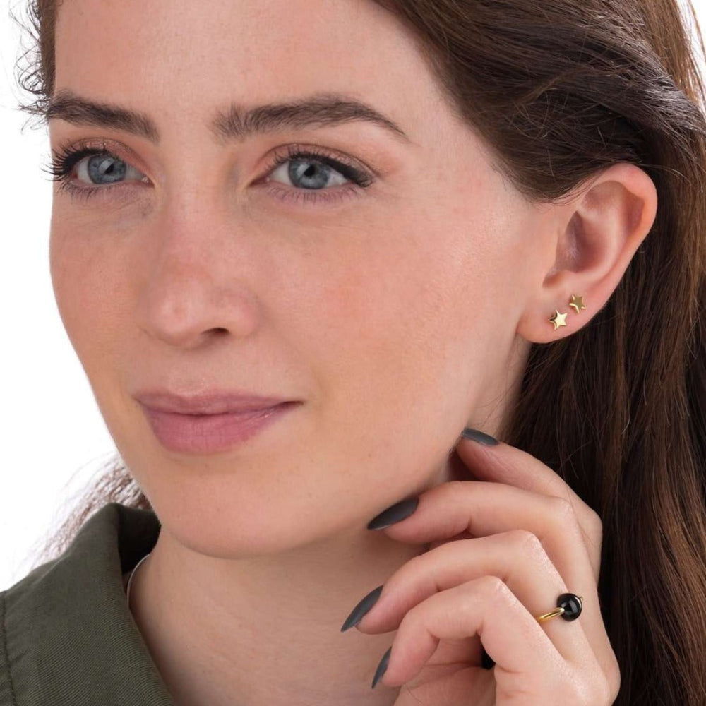 Scream Pretty Gold and Silver Tiny Star Stud Earrings image 2