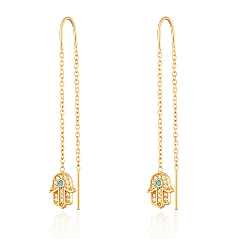 Scream Pretty Gold Fatima Hand Threader Earrings image