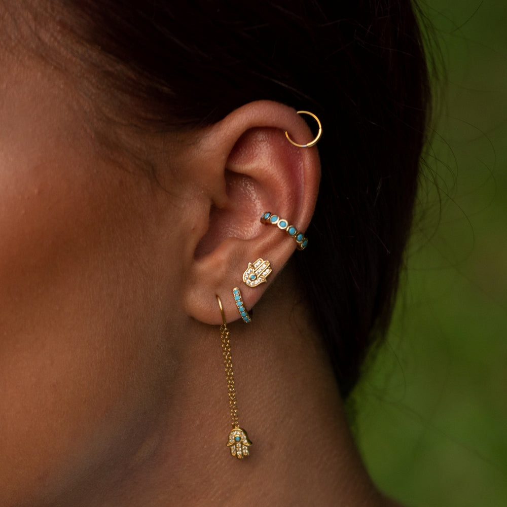 Scream Pretty Gold Fatima Hand Threader Earrings image 1