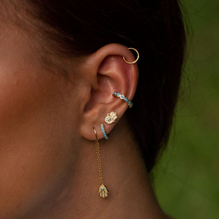 Scream Pretty Gold Fatima Hand Threader Earrings image 1