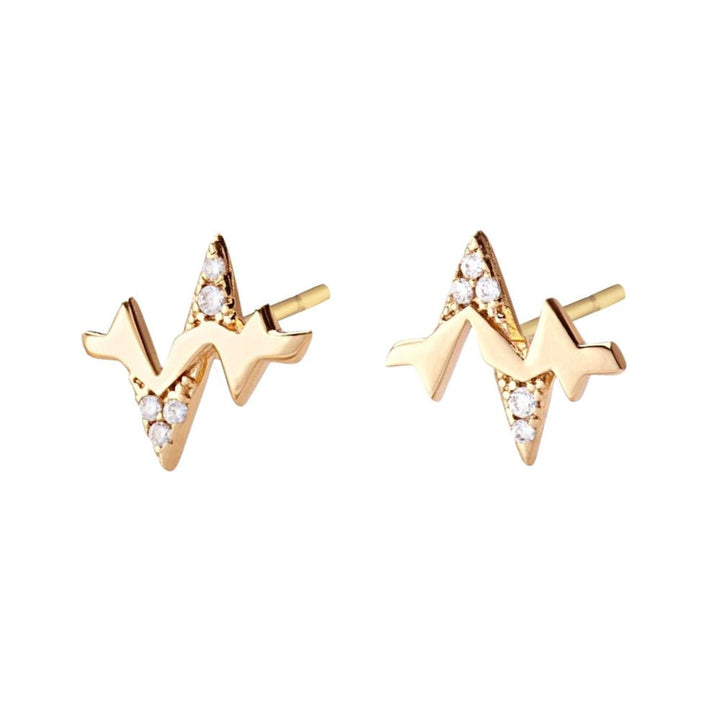 Scream Pretty Gold Heartbeat Stud Earrings - MococoScream PrettySPESSS215060494362898Earrings