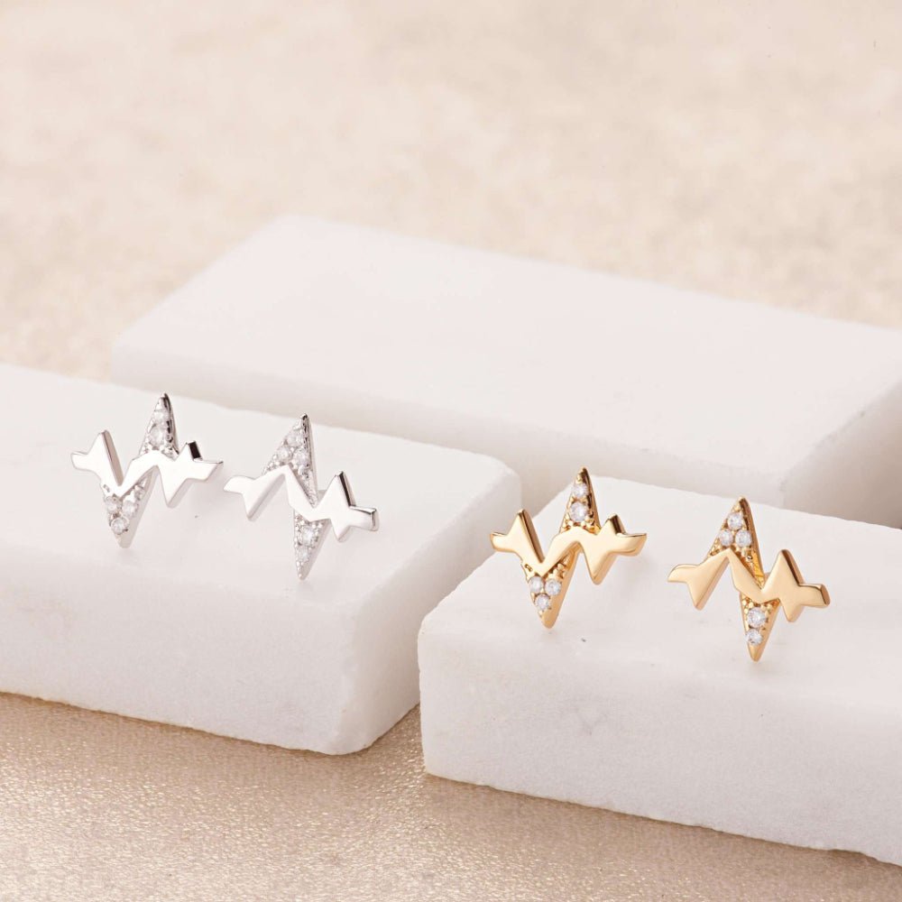 Scream Pretty Gold Heartbeat Stud Earrings - MococoScream PrettySPESSS215060494362898Earrings