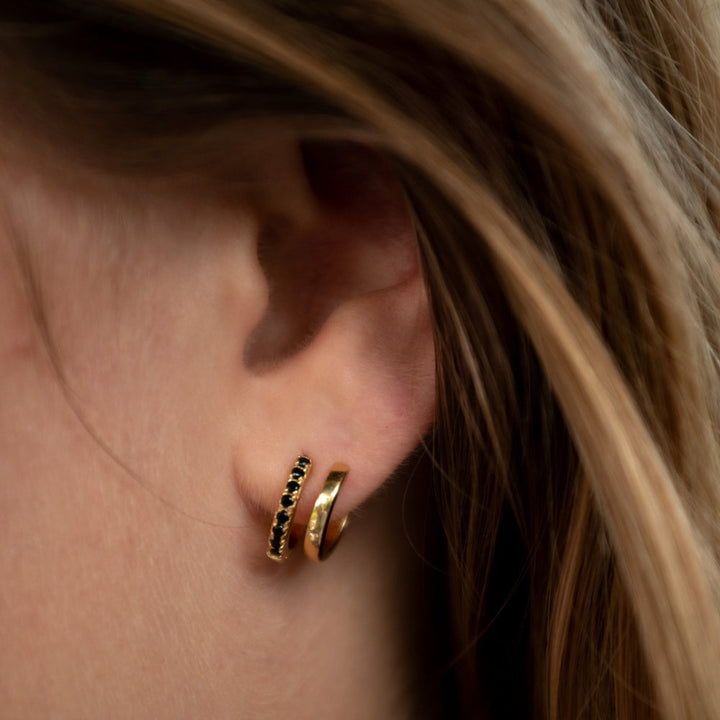 Scream Pretty Gold Mismatched Stones Double Huggie Earrings image 1