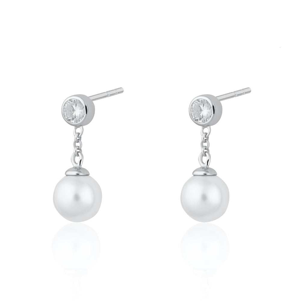 Scream Pretty Silver Hannah Martin Pearl Drop Stud Earrings image