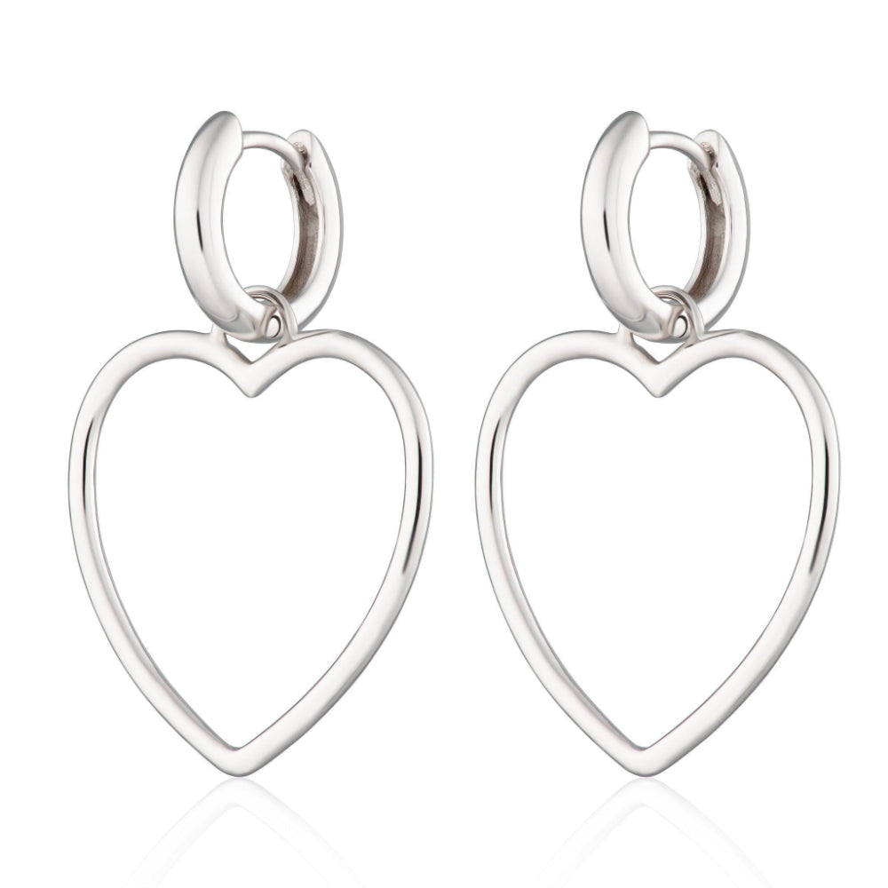 Scream Pretty Silver Heart Hoop Earrings image