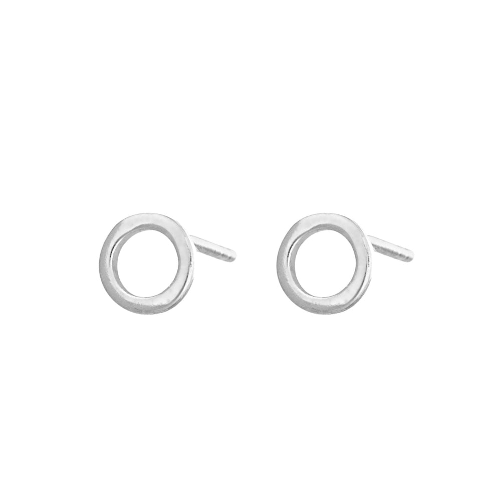 Scream Pretty Silver Small Open Circle Stud Earrings image