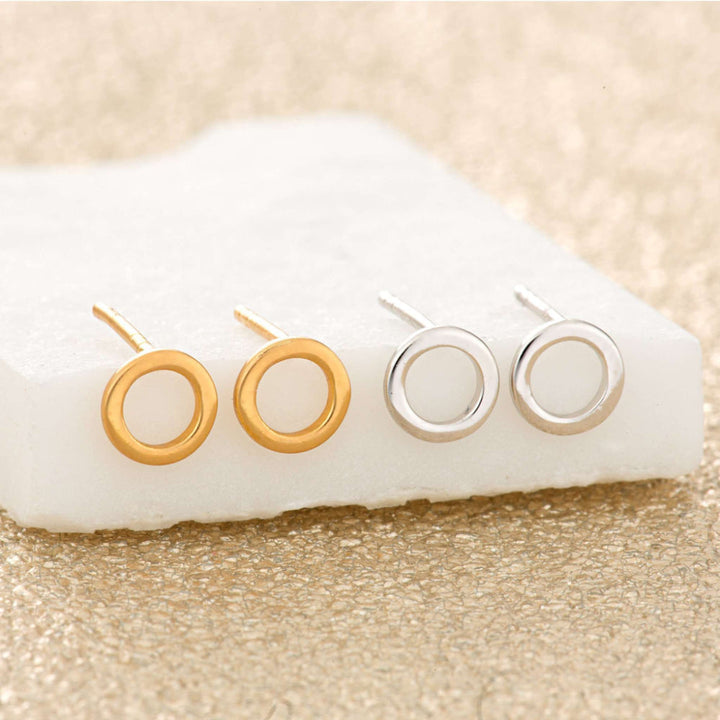 Scream Pretty Silver Small Open Circle Stud Earrings image 2