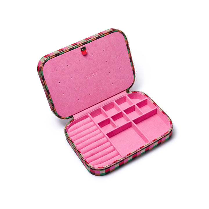 Daisy Shrimps Large Pink Jewellery Case