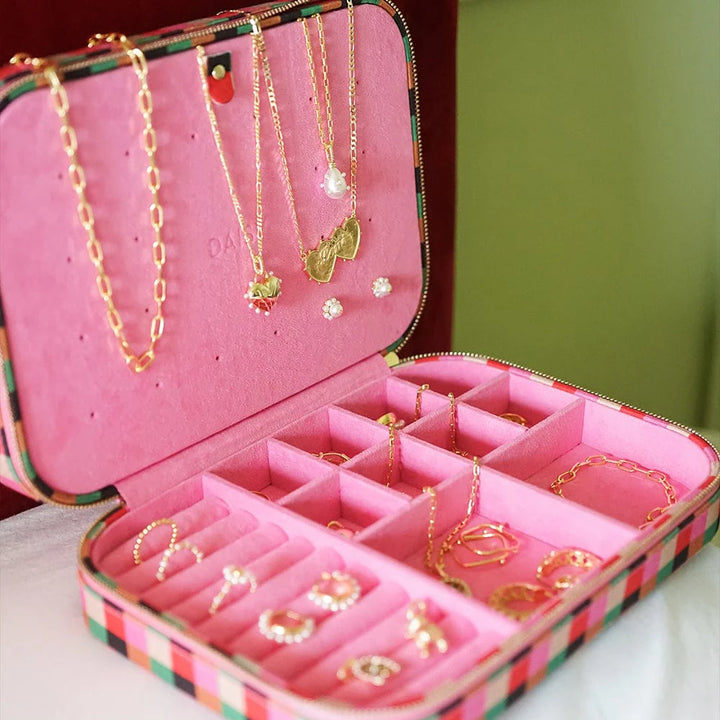 Daisy Shrimps Large Pink Jewellery Case