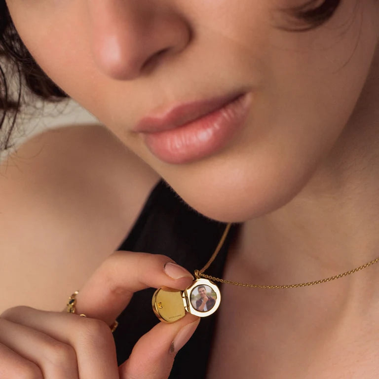 Astley Clarke Gold Vermeil Polaris Malachite Locket Necklace