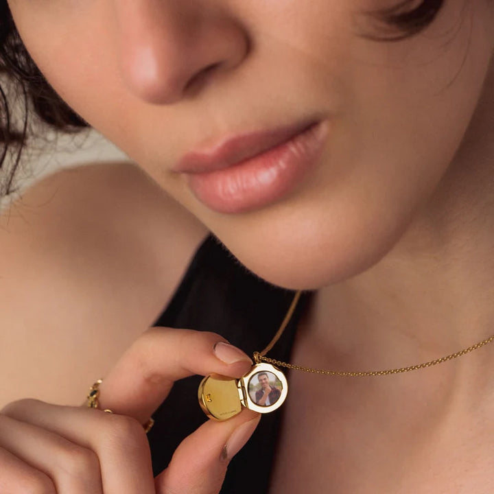 Astley Clarke Gold Vermeil Polaris Malachite Locket Necklace