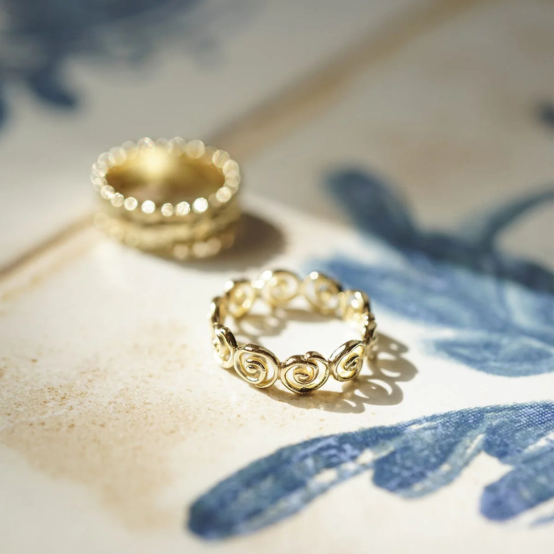 Daisy Spiral Band Ring