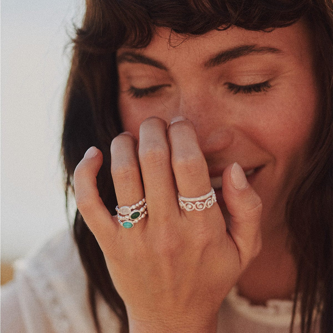 Daisy Spiral Band Ring