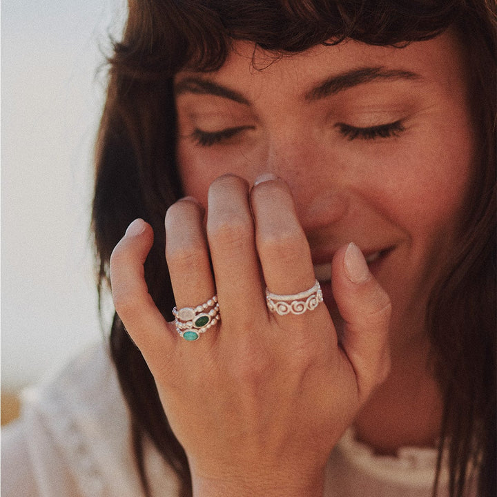 Daisy Spiral Band Ring