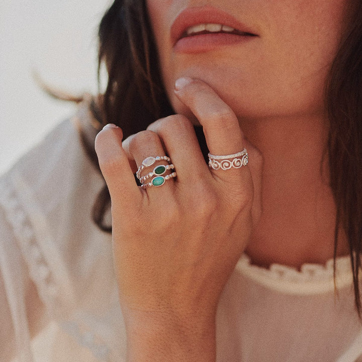 Daisy Spiral Band Ring