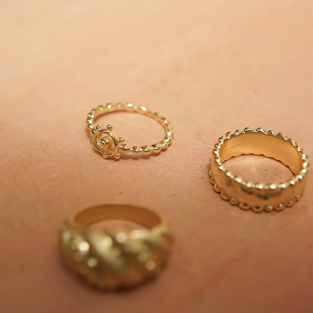 Daisy Spiral Sun Stacking Ring