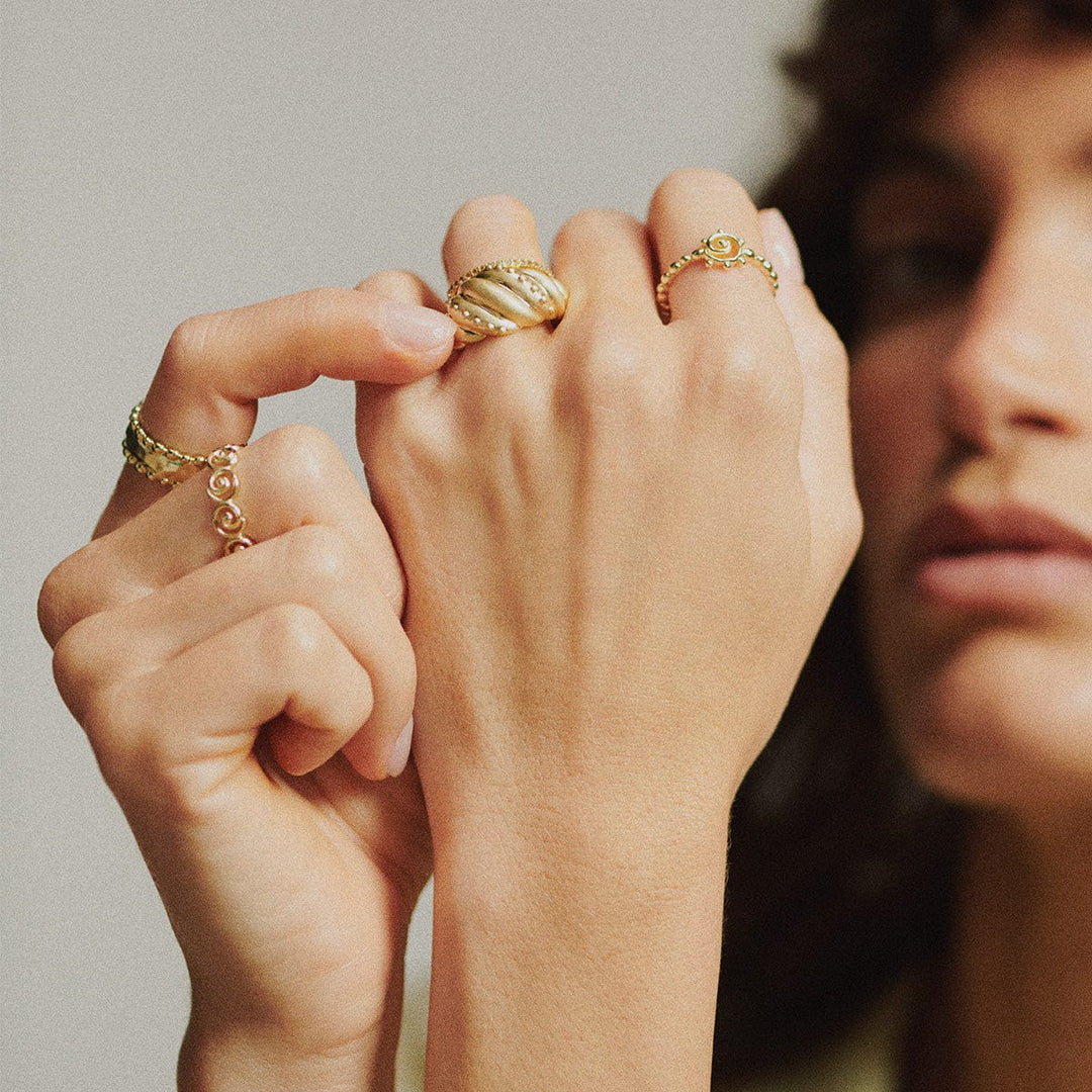 Daisy Spiral Sun Stacking Ring