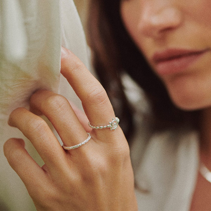 Daisy Spiral Sun Stacking Ring