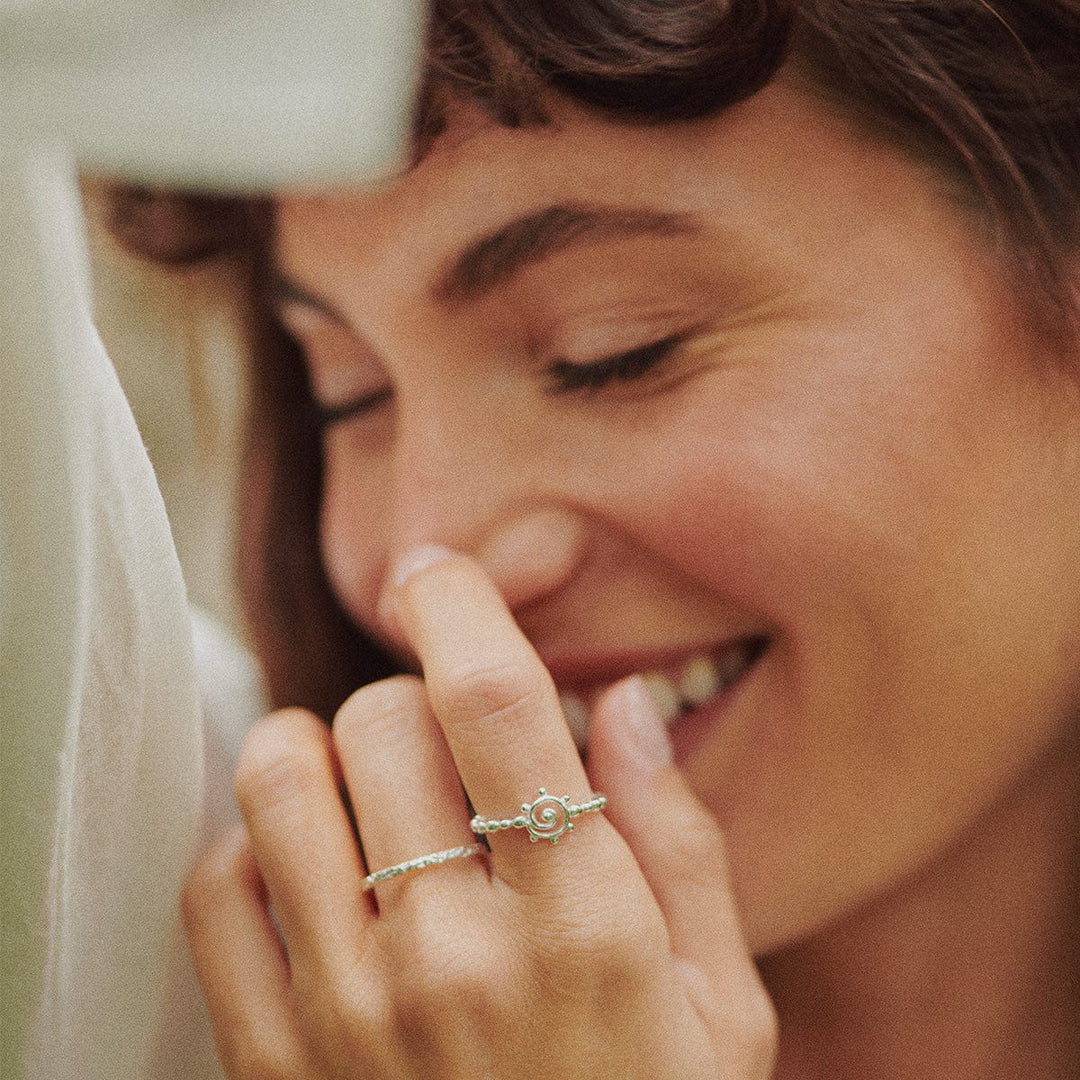 Daisy Spiral Sun Stacking Ring