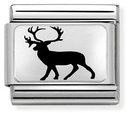 Nomination Classic Steel & Sterling Silver Stag Charm for Bracelets