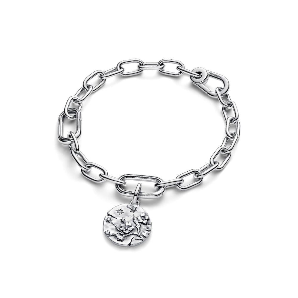 Sterling Silver Cherry Blossom Medallion with Clear Cubic Zirconia image 4