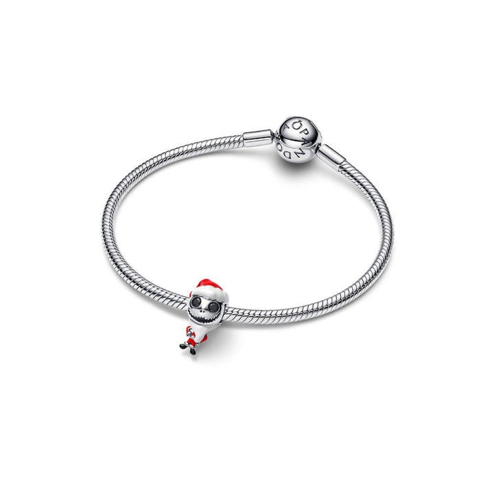 Sterling Silver Disney Movable Jack Skellington with Black Crystal, White, Red and Black Enamel Charm image 5