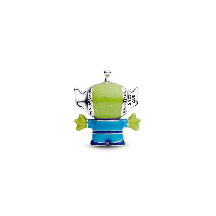 Sterling Silver Disney Pixar Little Green Men with Black, Purple, Blue and Glittery Green Enamel Charm image 5