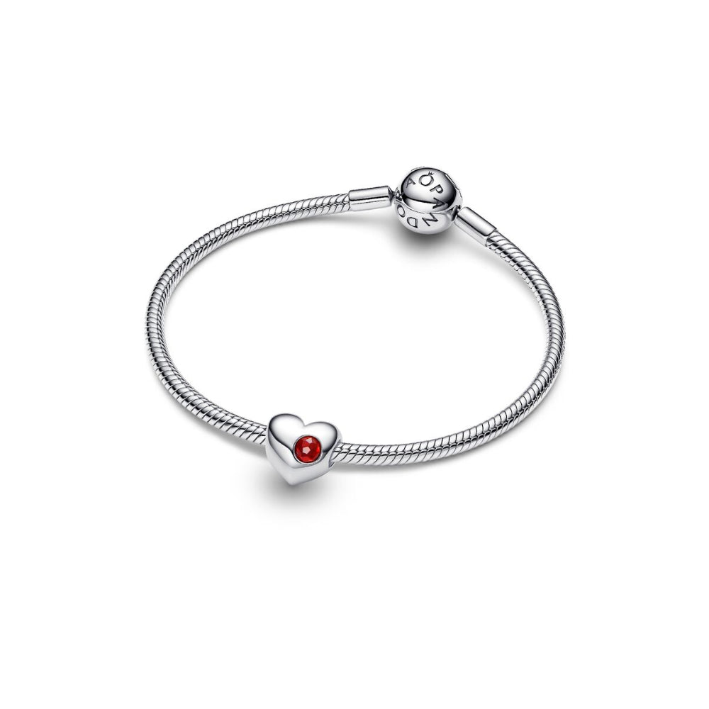 Sterling Silver Engravable Heart Salsa Red Crystal Charm image 5