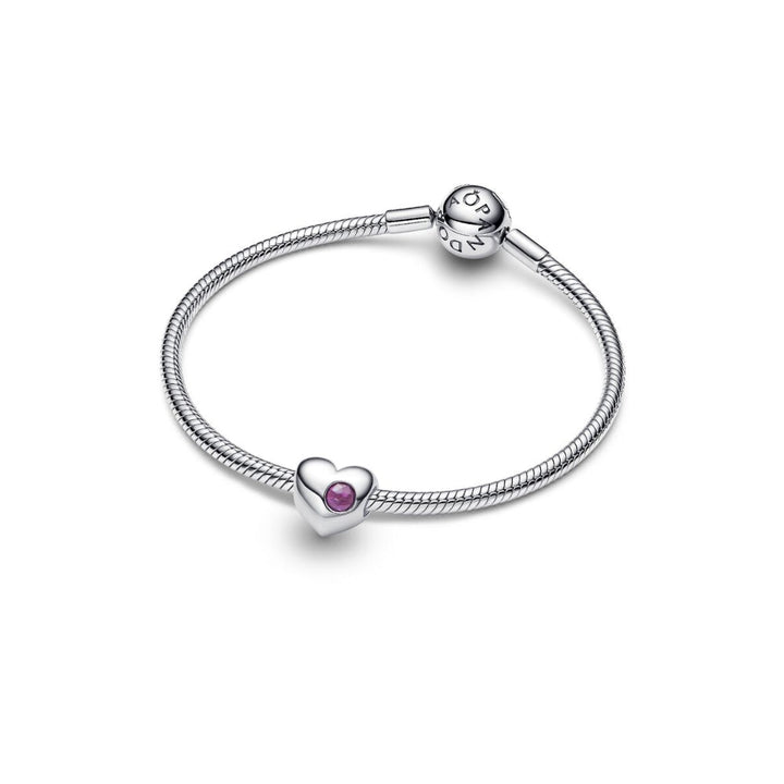 Sterling Silver Engravable Heart Sweet Grape Purple Crystal Charm image 5