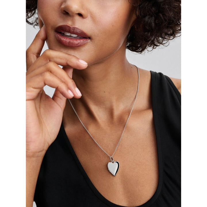 Sterling Silver Engravable Openable Heart Magnet and Silvery Enamel Pendant Necklace image 2