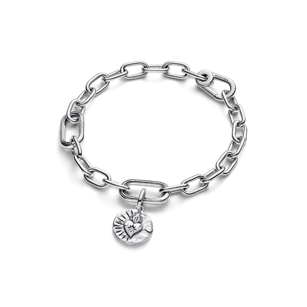 Sterling Silver Medallion Heart with Clear Cubic Zirconia image 5