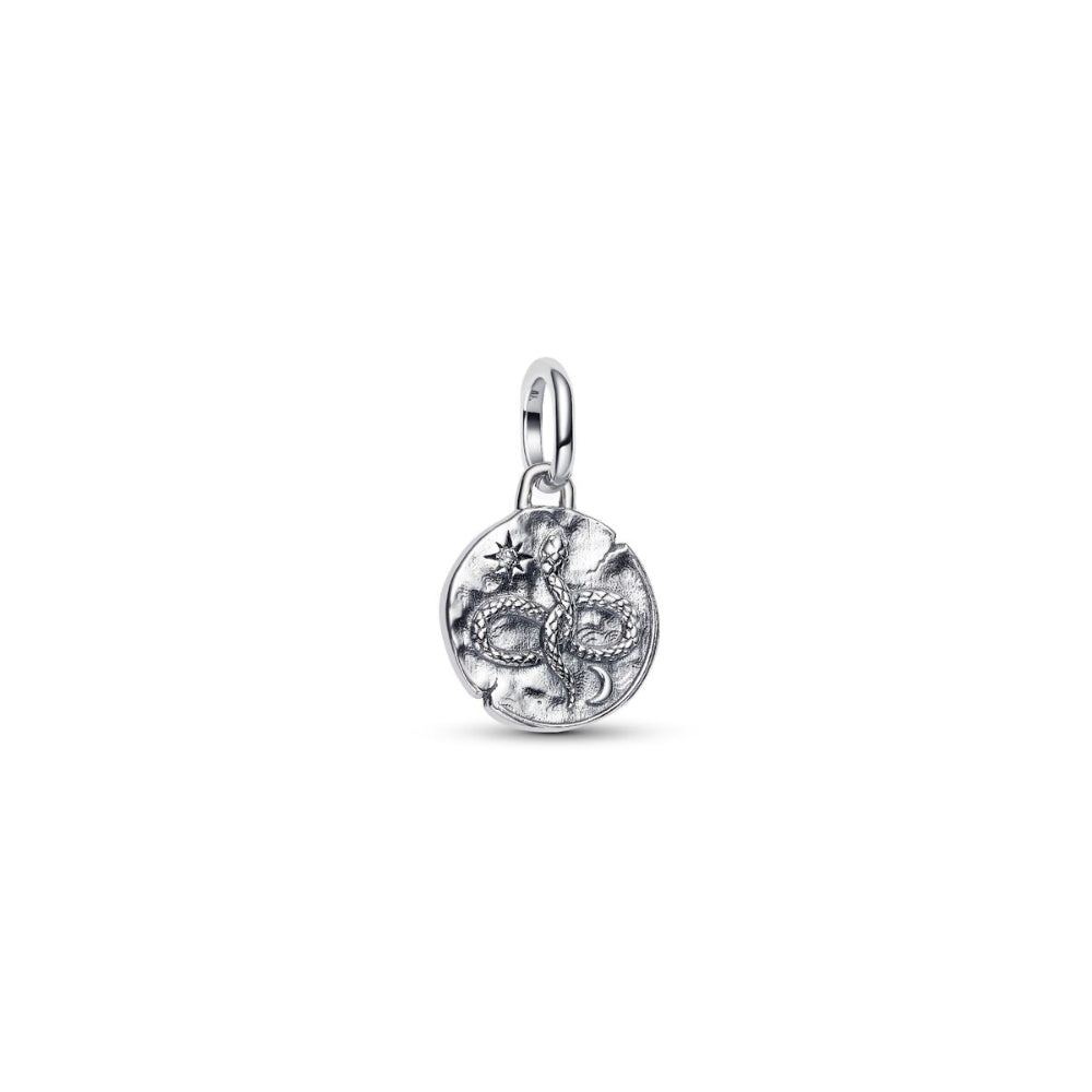 Sterling Silver Medallion Infinity Snake with Clear Cubic Zirconia image