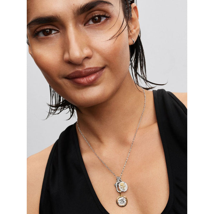 Sterling Silver Openable Link with Clear Cubic Zirconia Pendant Necklace image 3