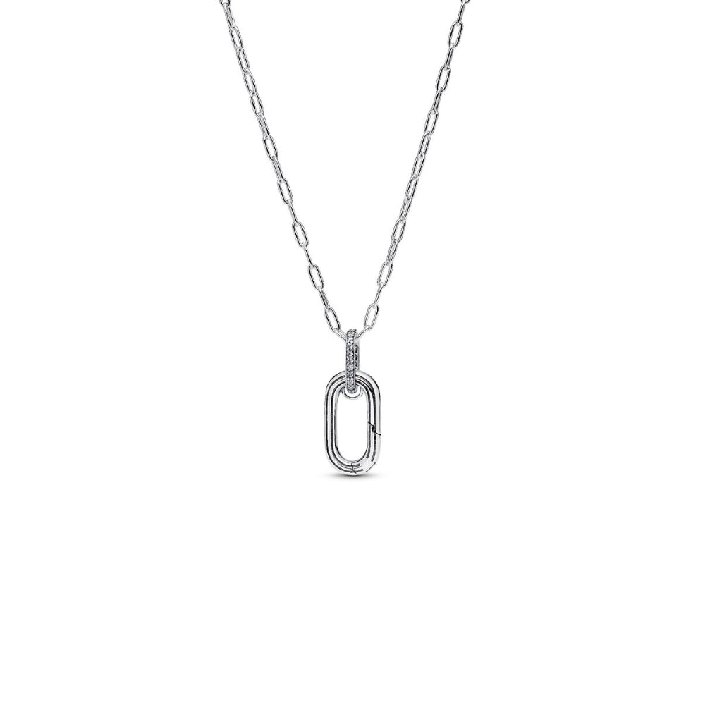 Sterling Silver Openable Link with Clear Cubic Zirconia Pendant Necklace image 5