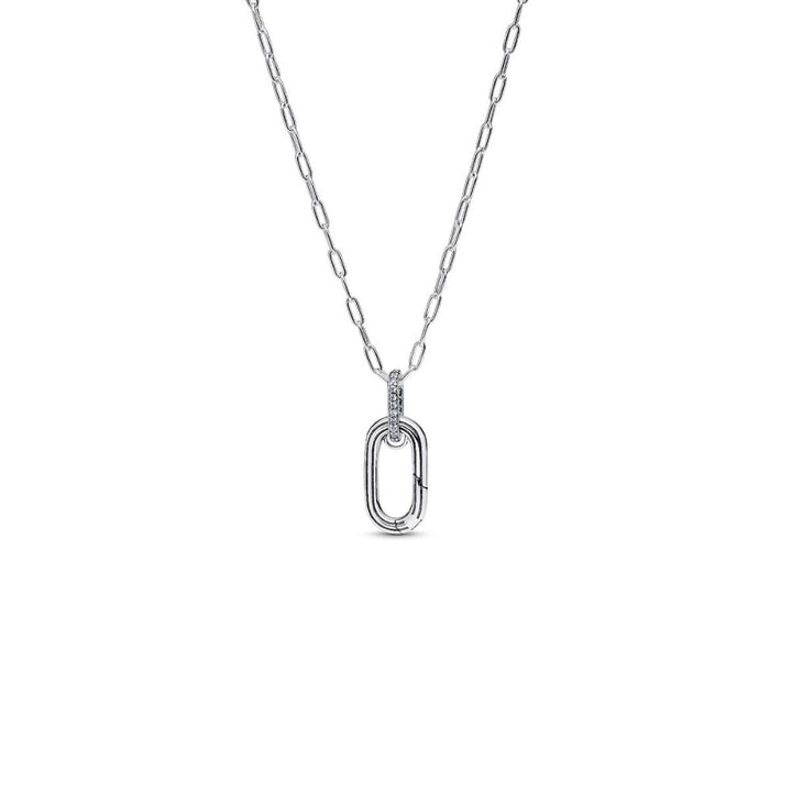 Sterling Silver Openable Link with Clear Cubic Zirconia Pendant Necklace image 5