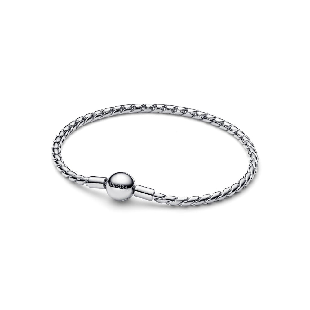 Sterling Silver Round Clasp Wing Chain Bracelet image