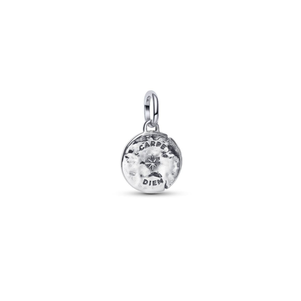 Sterling Silver Skull Medallion with Clear Cubic Zirconia image 2