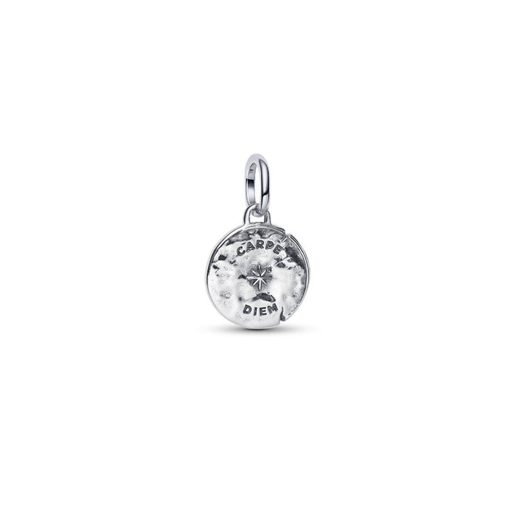 Sterling Silver Skull Medallion with Clear Cubic Zirconia image 2