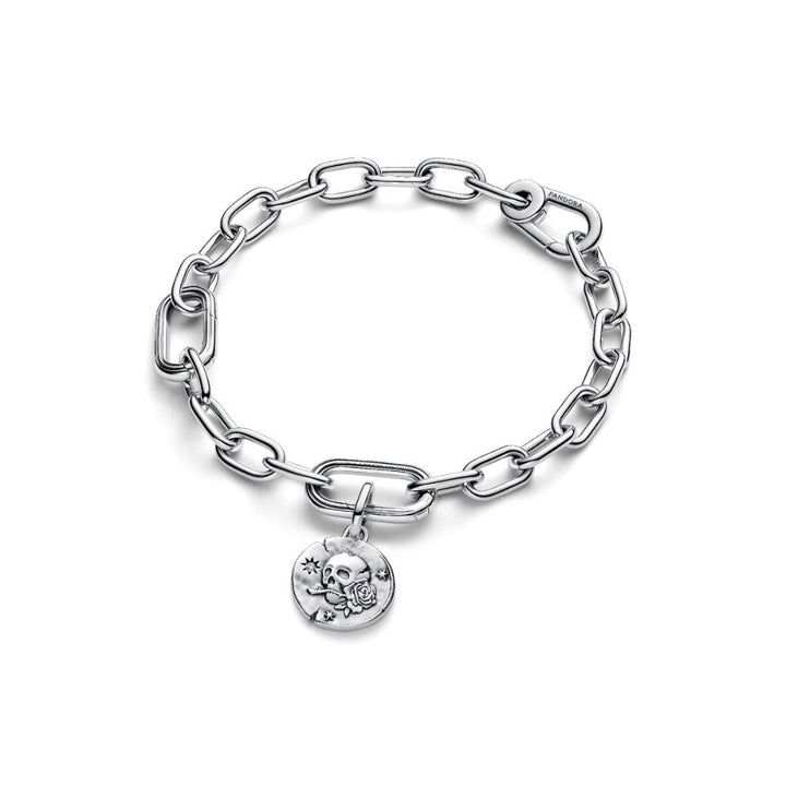 Sterling Silver Skull Medallion with Clear Cubic Zirconia image 3
