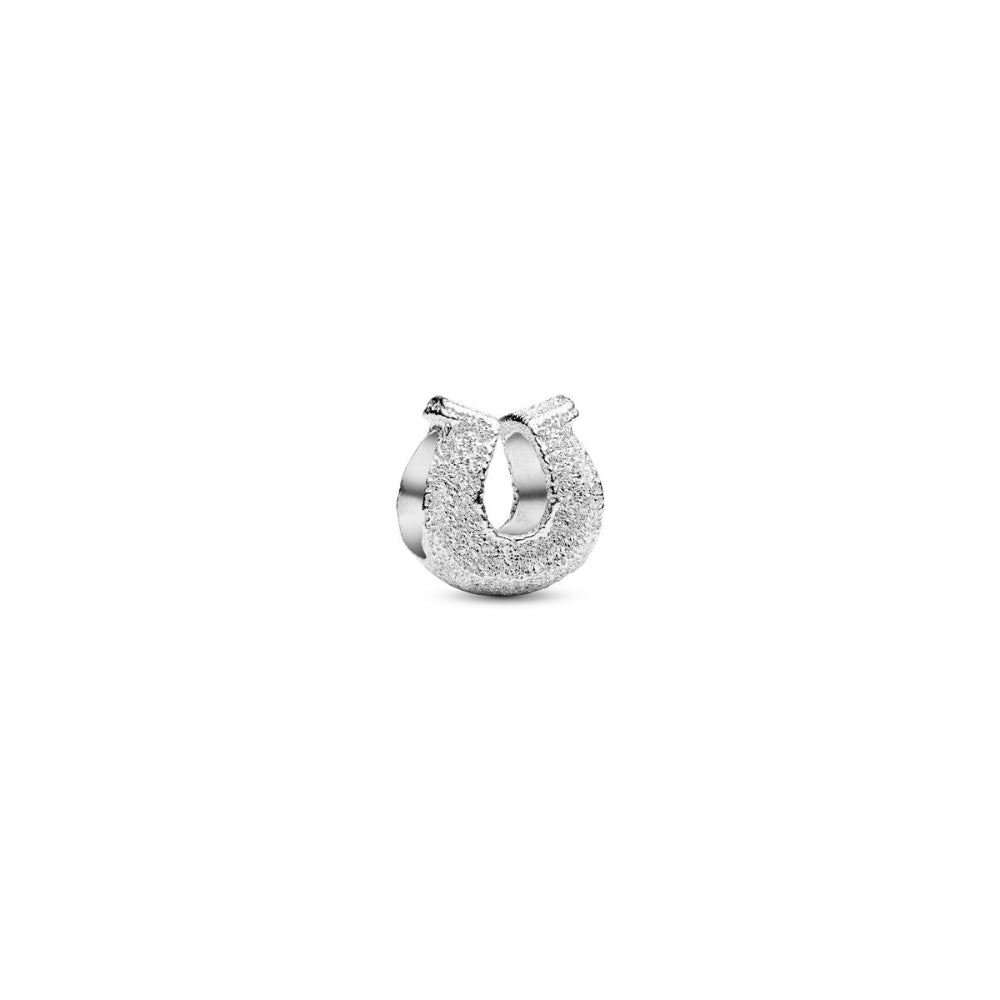Sterling Silver Textured Horseshoe Mini Charm image