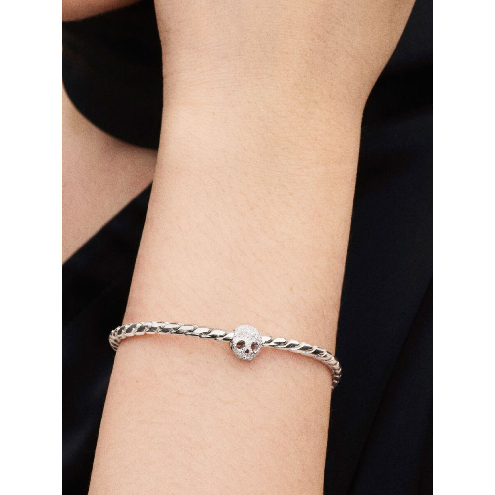 Sterling Silver Textured Skull Mini Charm image 1