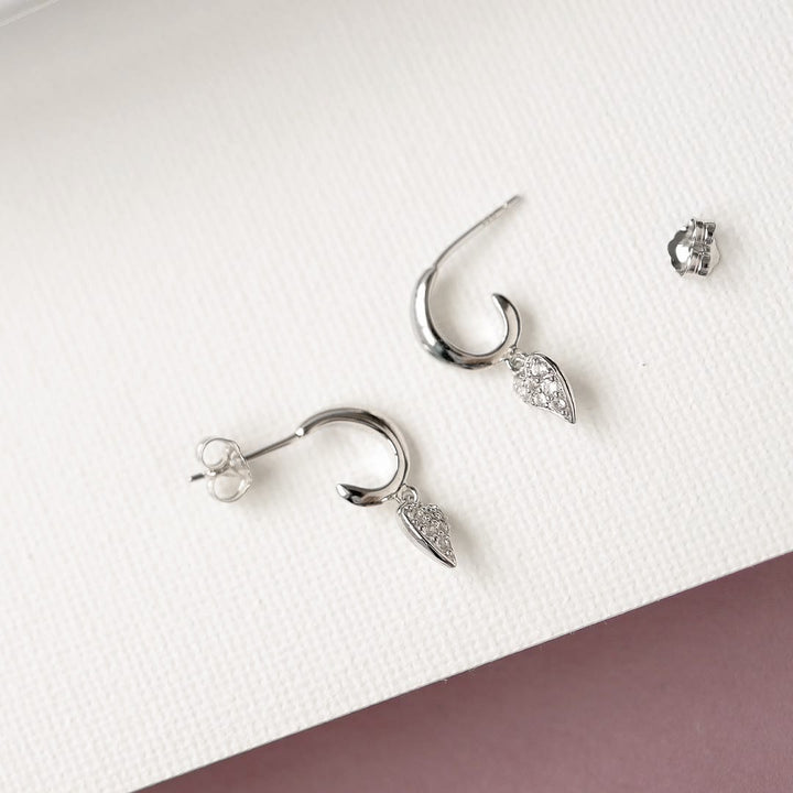 STORE Kit Heath Silver Desire White Topaz Heart Hoop Earrings - MococoKit Heath50506WT5038159159237Earrings