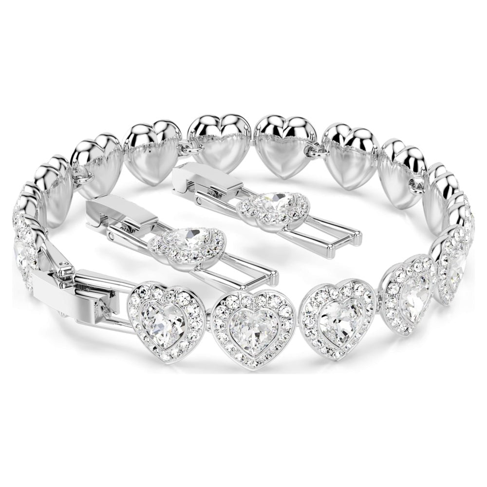 Swarovski Ariana Grande Tennis Mixed Cuts Heart Shaped White & Rhodium Plated Bracelet - MococoSwarovski57208609009657208600Bracelets