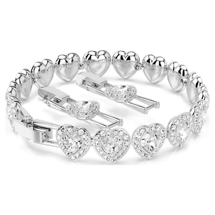 Swarovski Ariana Grande Tennis Mixed Cuts Heart Shaped White & Rhodium Plated Bracelet - MococoSwarovski57208609009657208600Bracelets