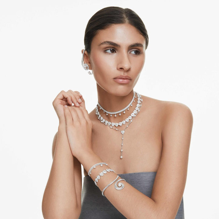 Swarovski Ariana Grande Tennis Mixed Cuts Heart Shaped White & Rhodium Plated Bracelet - MococoSwarovski57208609009657208600Bracelets