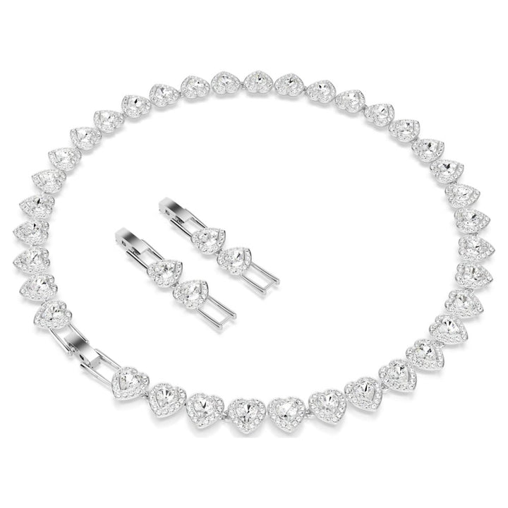 Swarovski Ariana Grande Tennis Mixed Cuts Heart Shaped White & Rhodium Plated Necklace - MococoSwarovski57208579009657208570Necklaces