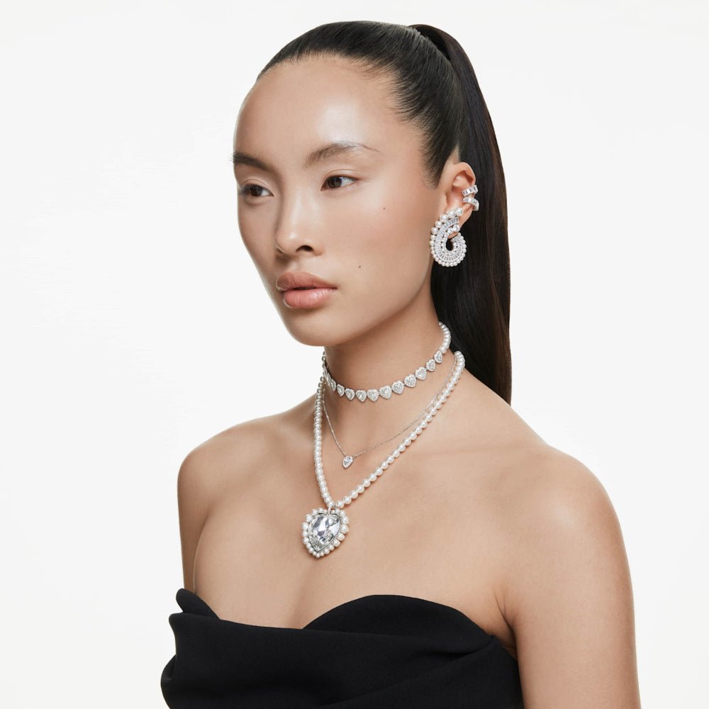 Swarovski Ariana Grande Tennis Mixed Cuts Heart Shaped White & Rhodium Plated Pendant - MococoSwarovski57208529009657208525Charms & Pendants